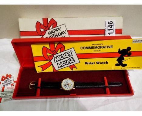 Bradley commemorative Mickey Mouse wristwatch. P&amp;P Group 1 (£14+VAT for the first lot and £1+VAT for subsequent lots) 