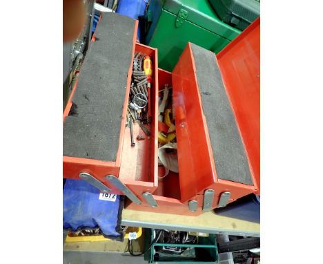 Clarke tool chest with spanner and ratchet contents. Not available for in-house P&amp;P 