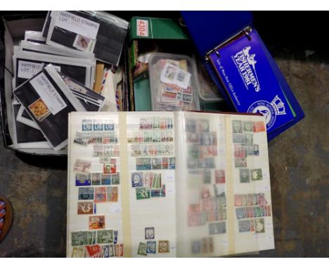 Two boxes of mixed stamps and first day covers. Not available for in-house P&amp;P 