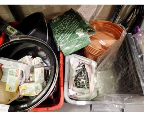 Two boxes of mixed items including light bulbs, tools etc. Not available for in-house P&amp;P 