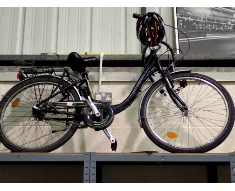 Peugeot bike with accessories, helmet, lock, light and pump. Not available for in-house P&amp;P 
