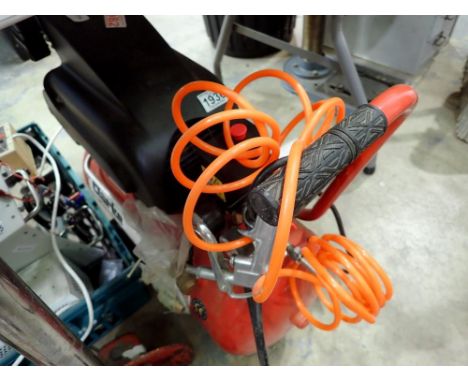 Clarke warrior air compressor, working at lotting. All electrical items in this lot have been PAT tested for safety and have 