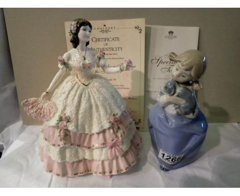 L/E Coalport figurine, Olivia 394/1997 and a Nao figurine (2), largest H: 21 cm, both good condition no chips cracks or visib