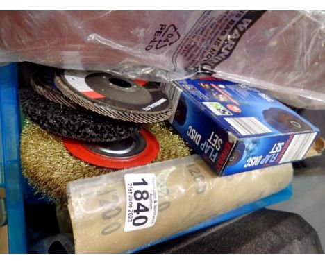 Assortment of sanding and polishing disc attachments. All electrical items in this lot have been PAT tested for safety and ha