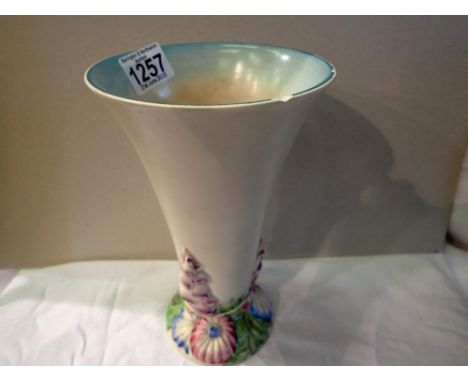 Clarice Cliff for Newport pottery vase, losses to rim, H: 23 cm. P&amp;P Group 2 (£18+VAT for the first lot and £3+VAT for su