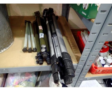 Three telescopic camera tripods to include Graflex. Not available for in-house P&amp;P 