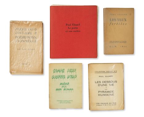 PAUL ELUARD (1895-1952)Ensemble de 5 livres  Comme Deux Gouttes D'eauEdition originale, un des 175 exemplaires sur papier ver