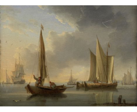 William Anderson (British, 1757-1837)Dutch boats in a calm indistinctly signed and dated 'WAnder.../1818' (lower right)oil on