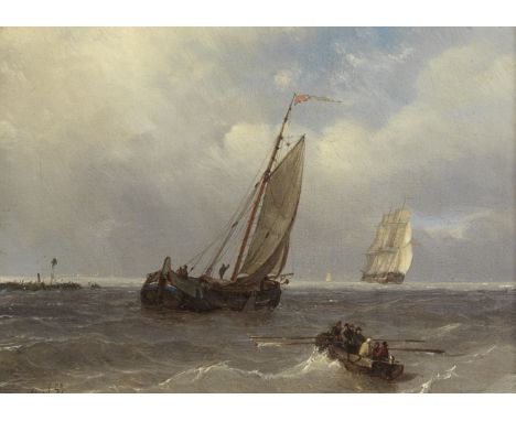 Petrus Paulus Schiedges (Dutch, 1812-1876)Heading out to sea signed and dated 'Schiedges 59' (lower left)oil on panel14.6 x 1