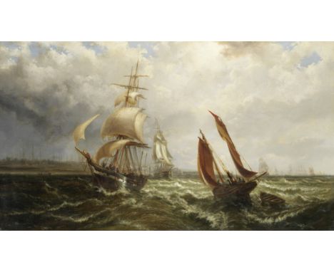 Thomas Rose Miles (British, active 1869-1906)Wind against tide off Yarmouthsigned and dated 'Thomas R Miles/1870' (lower righ