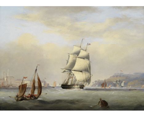 Nicholas Matthew Condy (British, 1818-1851)Shipping in Plymouth harbour, with the Royal William Victualling Yard, Stonehouse 