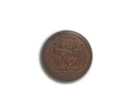 A 19th Century Battle Of Trafalgar / Waterloo commemorative pressed treen snuff boxBy Obadiah Westwood of BirminghamOf circul