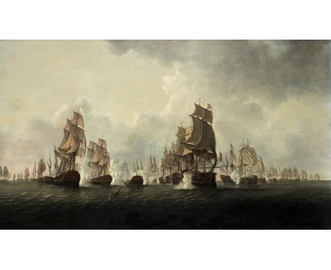 Lieut. William Elliott, R.N. (active 1784-1795)The Battle of the Saintes, 12th April 1782 indistinctly signed (lower left)oil