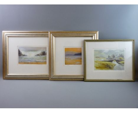 DAVID T WILLIAMS coloured limited edition (25/500) print - 'Rough Seas at Llanddwyn', signed, 17 x 27 cms, KEITH ANDREW colou