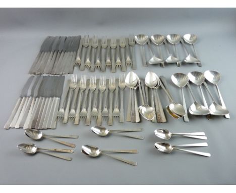 STUART DEVLIN SILVER CUTLERY an eighty-four piece twelve place set of Stuart Devlin cutlery, all pieces having a tapered hand