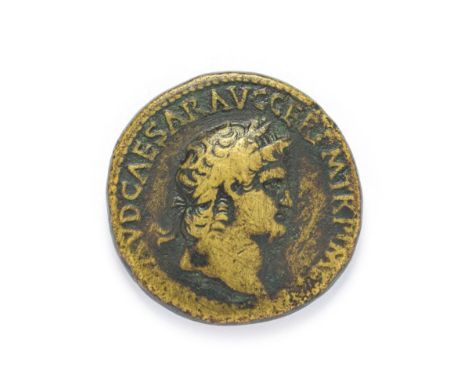 Ancient Rome, Nero (54 - 58 A.D.), Brass Sestertius. Lugdunum (Lyon) mint, 65 A.D. 27.34g, 33.5mm, 6h. Obv: NERO CLAVD CAESAR