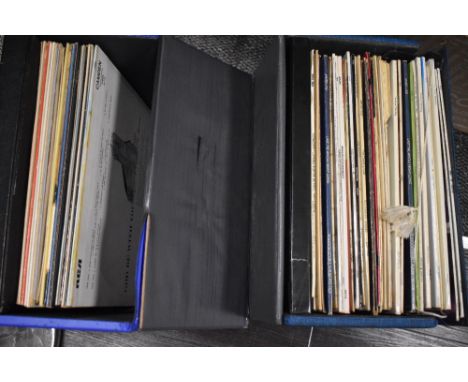 Two cases of vintage vinyl records including Elvis and Abba