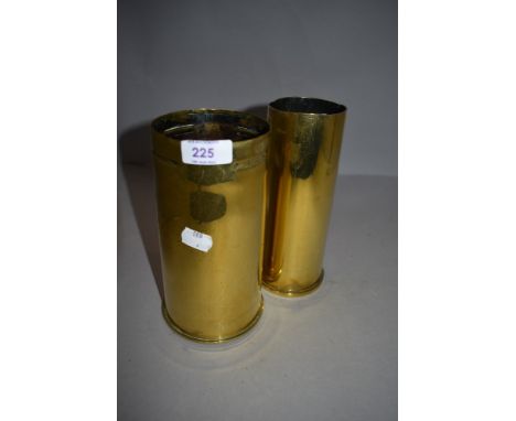 Two brass military ammunition cases both for WW2