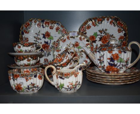 A late 19th/early 20th early Copelands (spode) part tea service in an Imari palette with floral and gilt decoration