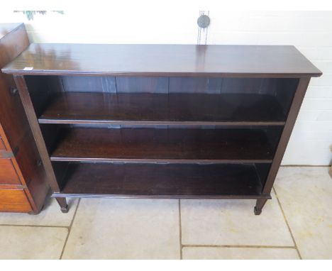 A mahogany Victorian two shelf adjustable dwarf bookcase, 91cm height x 122cm width x 30cm depth 