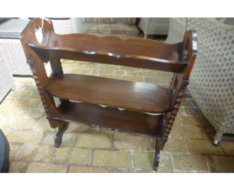 A 1930's oak book trough, 69cm high x 59cm wide - in clean polished condition 