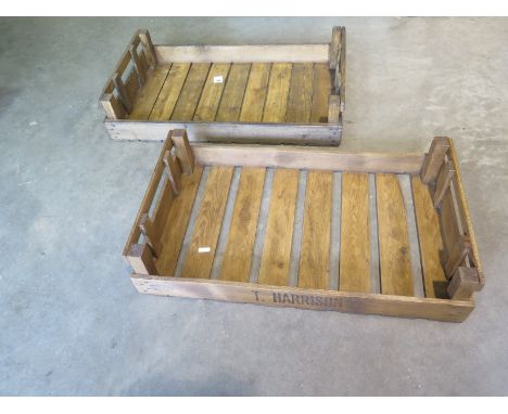Two Vintage waxed potato trays 