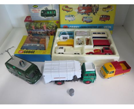 A Corgi Constructor No. 24 set GS/24 with 3/4 ton chassis together with a Corgi Toy Commer Mobile Camera Van 479, a Corgi Toy