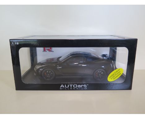 An Autoart Millennium, limited edition 1:18 scale, diecast model Nissan GT R, with original box and as new 