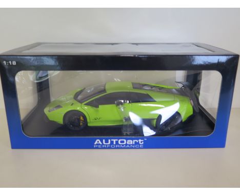 An Autoart Performance die-cast, 1:18 scale Lamborghini Murcielago LP670 4 SV, with presentation stand and original box as ne