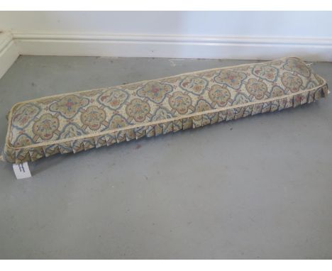 A long Victorian upholstered foot stool, 13cm tall x 126cm long 