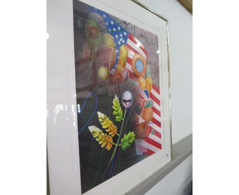 A limited edition print Yanku Ginsburg - 54/199 - 66x56cm - good condition 