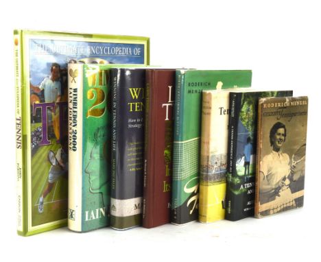 Three Signed Tennis Novels and Four tennis Histories Books: JOHNSTONE, Iain: Wimbledon 2000; 1992; dedicated & signed to Gerr