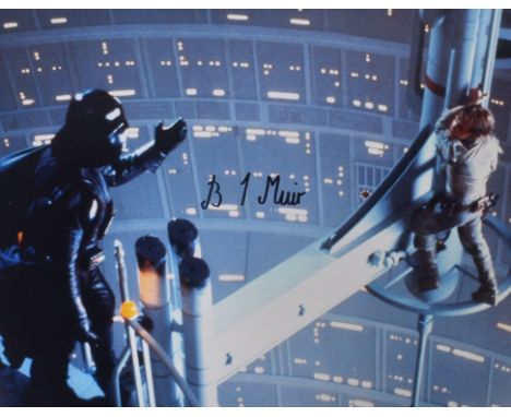 Star Wars - Brian Muir (Darth Vader Helmet Sculptor &amp; VFX) - autographed 11x14" large photograph from the iconic fight sc