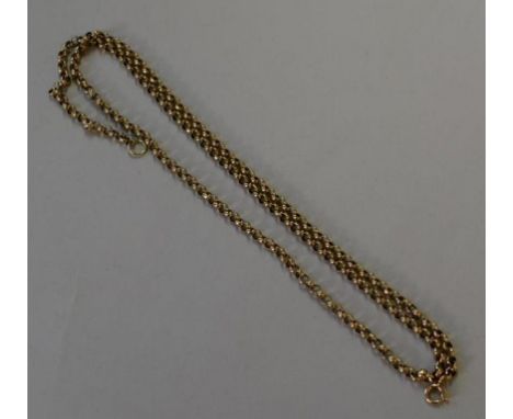 A 9ct gold belcher chain necklace, 61cm, 14g.