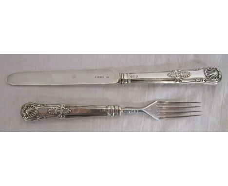 William IV solid silver knife &amp; fork