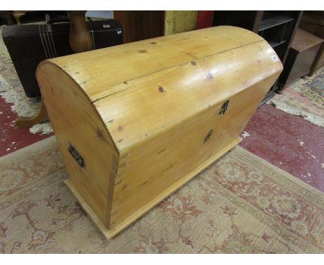 Antique pine dome-top trunk