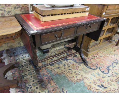 Leather top sofa table