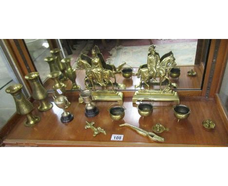 Shelf of brass etc