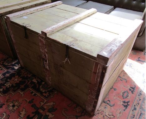 Wooden metal bound trunk