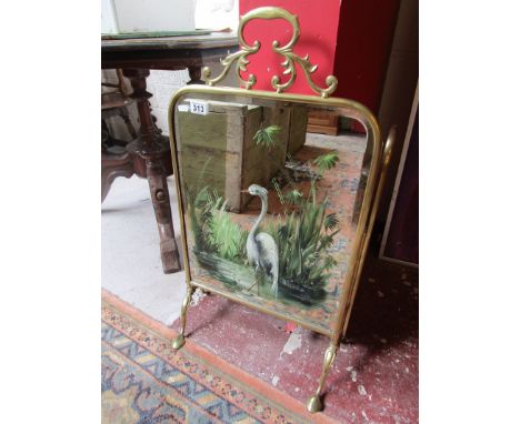 Brass &amp; mirrored firescreen