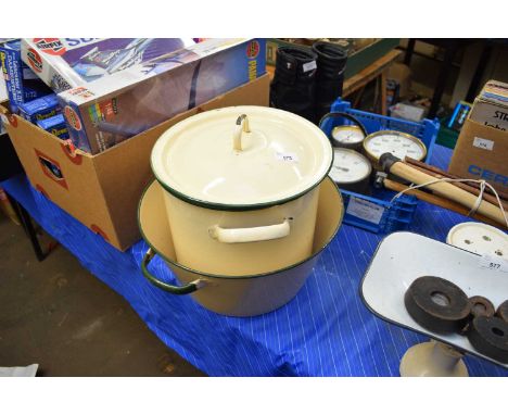 TWO PIECES OF ENAMEL WARES