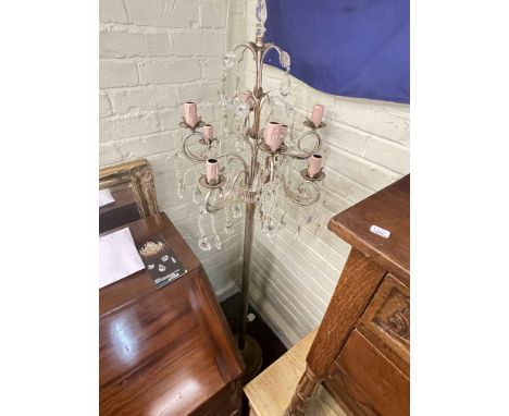 Contemporary Swarovski eight branch lustre drop standard lamp.
