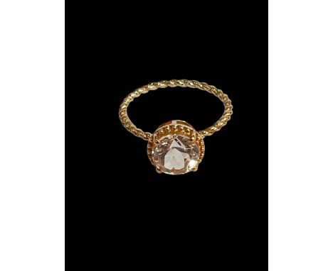 Danburite 9 carat gold ring, size S.