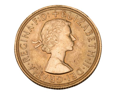 Großbritannien /GOLD - 1x 1 Sovereign  Elisabeth II. m. Schleife 1958 vz-stgl. Steuerbefreit nach § 25c UStG.| Great Britain 