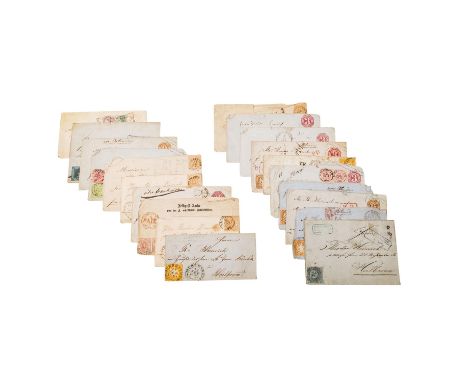 Altdeutschland Baden / Württemberg - 19 Briefhüllen und Faltbriefe, ex 1864/74, dazu incoming Mail aus England nach Stuttgart
