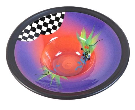 Richard Godfrey (British, 1949-2014): a studio&nbsp;pottery ceramic bowl, circa 1980s, the deep well with spiral moulded cent