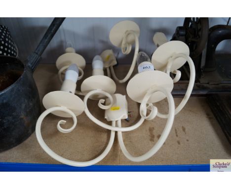 Three matching wall light fittings