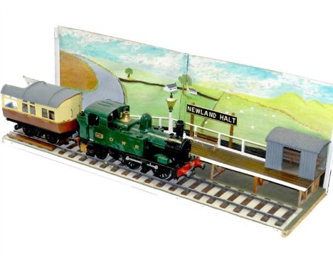 Great Western Railway 14xx 1/24 scale Newland Halt diorama. Great Western Railway 14xx 1/24 scale Newland Halt mixed media (w