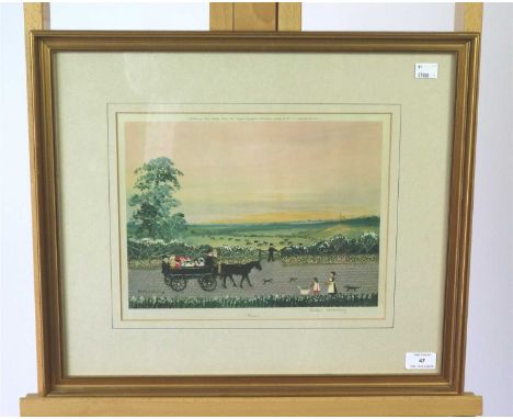 After Helen Bradley, The four seasons - a set of four signed prints, each 25 x 31cm (SH)