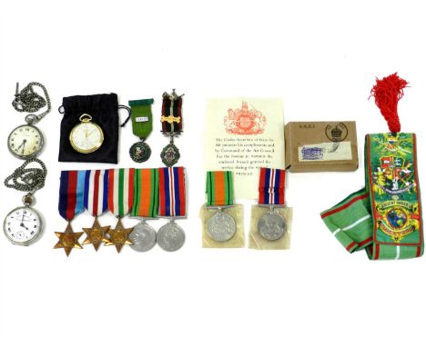 A group of five World War II medals comprising 1939-1945 star France and Germany star - Italy star - defence medal and war me